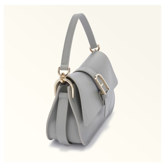 BRAND NEW FURLA FLOW TOP HANDLE MINI BAG IN CENERE - Picture 6 of 16